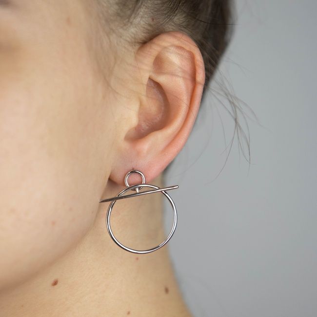 Серебряные серьги Круги геометрия 3202434, 29