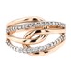 Золотое кольцо красное с фианитами дорожкой КК11104, 17,5 размер, 17-5, Белый