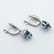 Срібні сережки-підвіски з блакитним кварцом і фіанітами 2216-9p