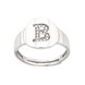 Срібний перстень з буквою "B" з білими фіанітами K11581, 18 розмір, 18, Білий