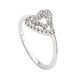 Серебряное кольцо "Двойное сердечко" с фианитами тонкое155005, 17,5 размер, Белый