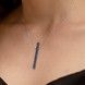 Серебряное колье Спичка с синими фианитами KO14351, 45 размер