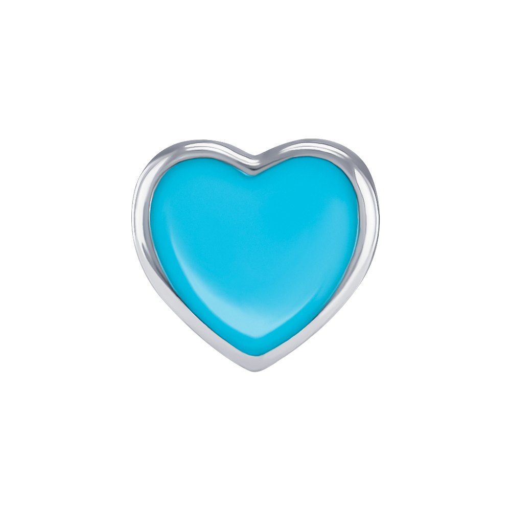 Шарм-сердце Цвет Украины с голубой эмалью 9195840006040501, Голубой, UmaUmi Symbols 
UmaUmi Ukraine