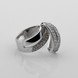 Серебряное кольцо Завиток с белыми фианитами 11714-4, 16 размер