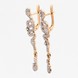 Золоті сережки-підвіски "Змійки" з підвіскою з фіанітами 12949, Білий