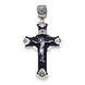 Деревянный Крест 22 Распятие Христа (Спаси и Сохрани) с серебром чернением (эбеновое дерево) 2052-IDE