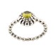 Серебрянное кольцо шариками с желтым фианитом с чернением 11001п, 17 размер, 17, Желтый