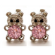 Серебряные серьги "Мишка" с розовым фианитом детские Арт. с23102/р-HRM, Розовый