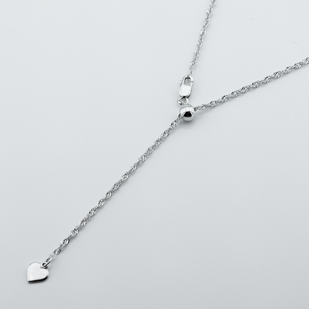 Серебряная цепочка на талию Сердце плетение Сингапур (90 см) k23369