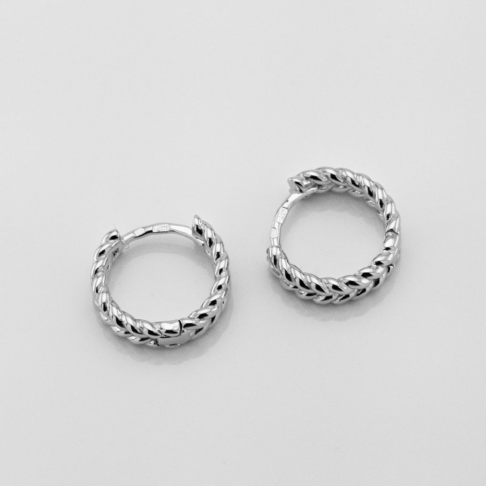 Серебряные серьги-кольца Колосок 3202301
