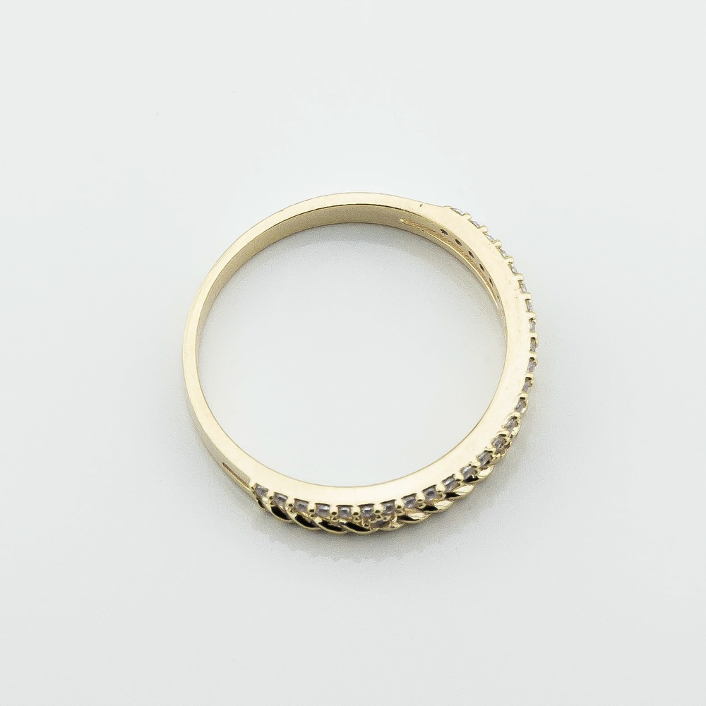 Позолоченное серебряное кольцо с фианитами с дорожкой 3102039, 17,5 размер