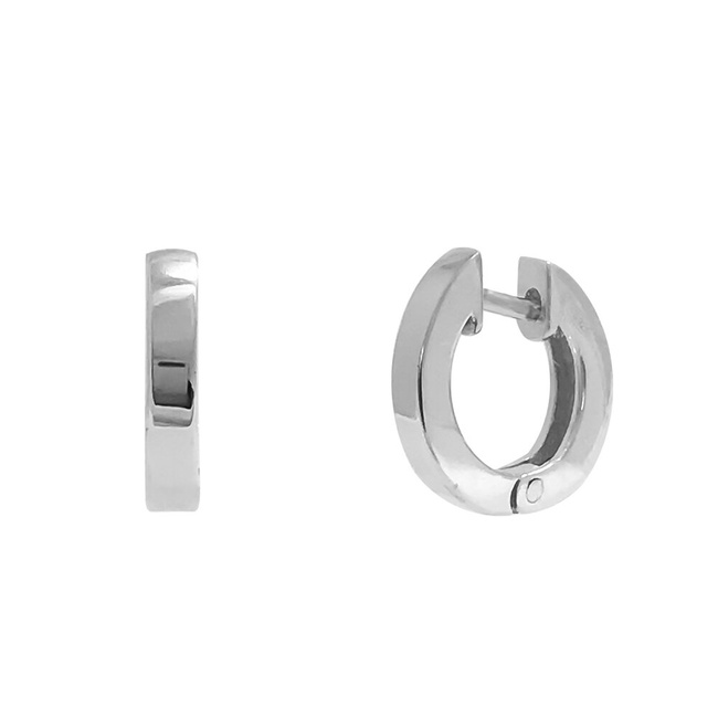 Серебряные небольшие серьги-кольца "Основа 4" без вставок (для подвесок), ms368