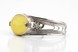 Жорсткий браслет зі срібла з жовтим бурштином 15200, Жовтий