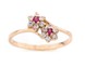 Золотое кольцо красное " Два цветочка" с розовыми фианитами КК11210, 18,5 размер, 18.5, Белый|Розовый
