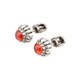 Срібні сережки-пусети з червоним фіанітом 12001п-2, Червоний