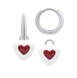 Дитячі сережки з підвісами Серце в серці з біло-червоною емаллю 8195569016210501, Білий|Червоний, UmaUmi Transformers