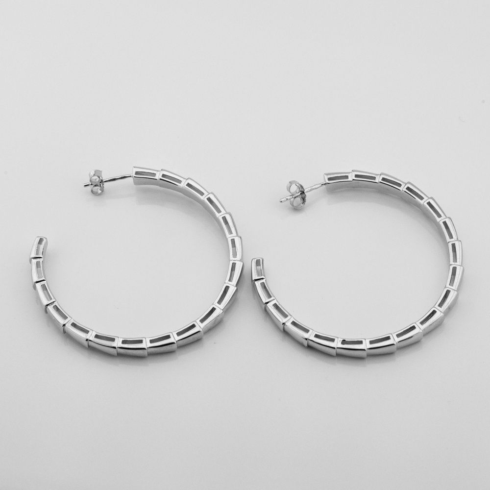 Серебряные серьги Змеи кольца 3202391, 102
