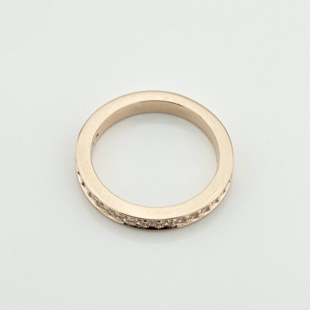 Золотое кольцо-дорожка с бриллиантами ro11524, 16 размер