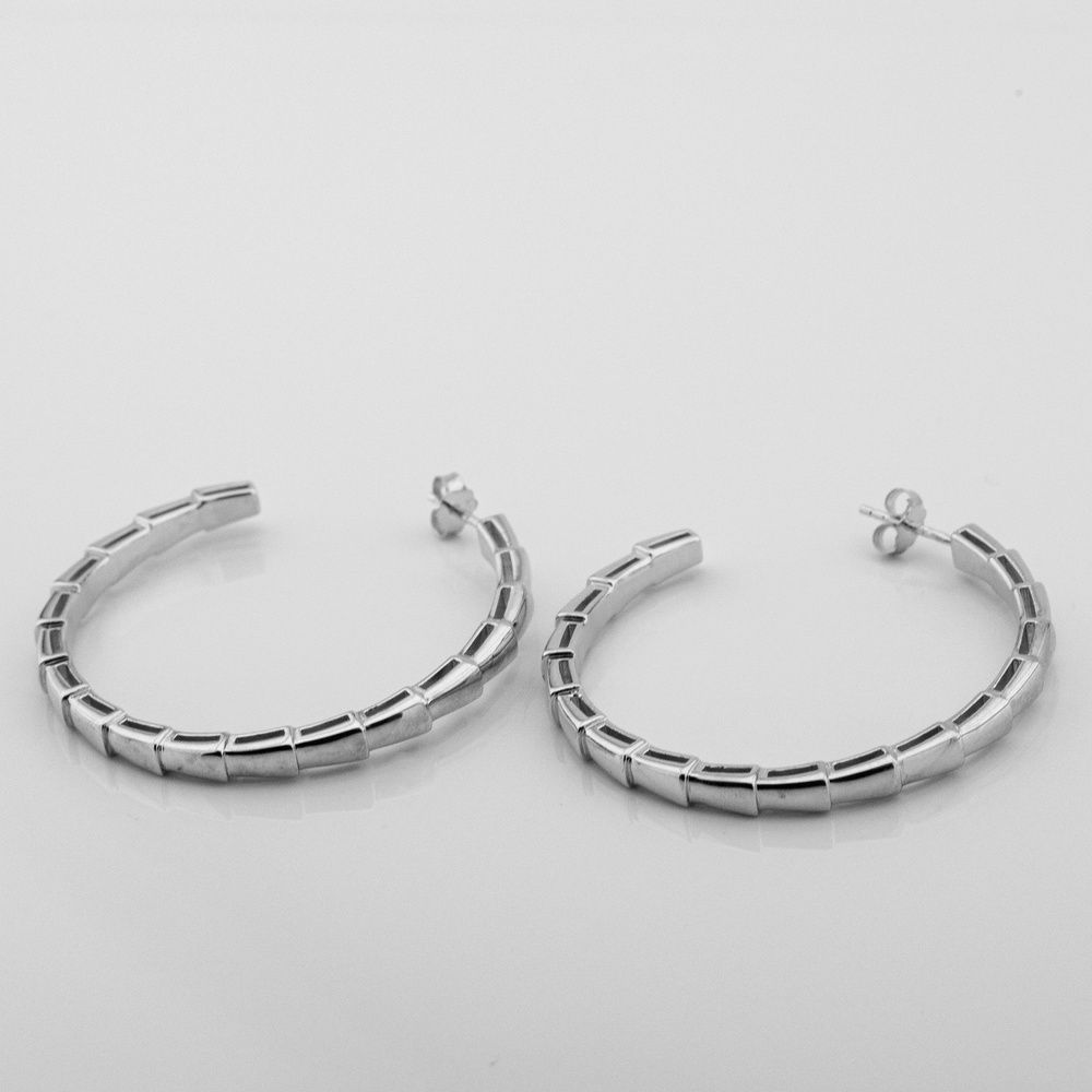 Серебряные серьги Змеи кольца 3202391, 102