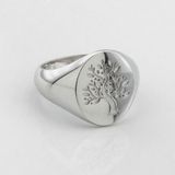 Серебряное кольцо-печатка Дерево жизни без камней K111712, 16 размер