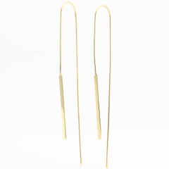Довгі золоті мінімалістичні сережки протяжками КС12326