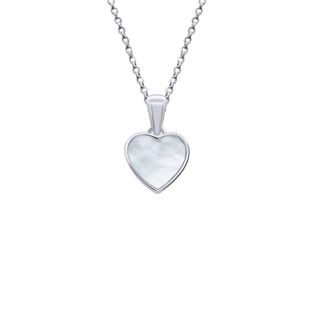 Кулон (подвес) Сердце малое с перламутром серебро 925 пробы (7,5x7,5) Арт. 5527uukc2-1