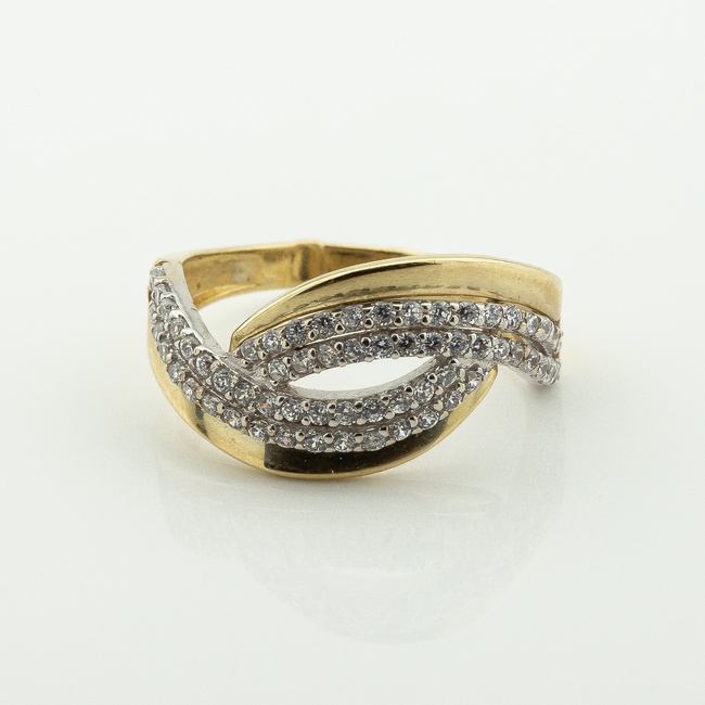 Золотое кольцо с фианитами k111816, 18 размер