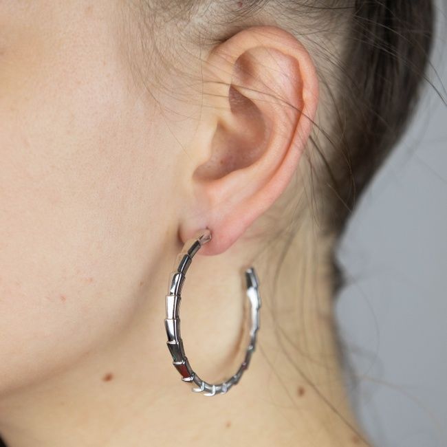 Серебряные серьги Змеи кольца 3202391, 102