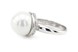Серебряное кольцо с фианитами выступающим жемчугом (классика) СК11124, 18 размер, 18, Белый