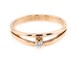 Золотое кольцо красное с одним белым фианитом КК11173, 18 размер, 18, Белый