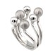 Серебряное широкое незамкнутое кольцо "Шарики" без вставок абстракция K11706, 17 размер