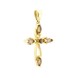 Золотой декоративный крестик с дымчатым кварцем 13102-2, Коричневый