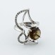 Серебряное кольцо с дымчатым кварцем и фианитами 11221sq, 17,5 размер