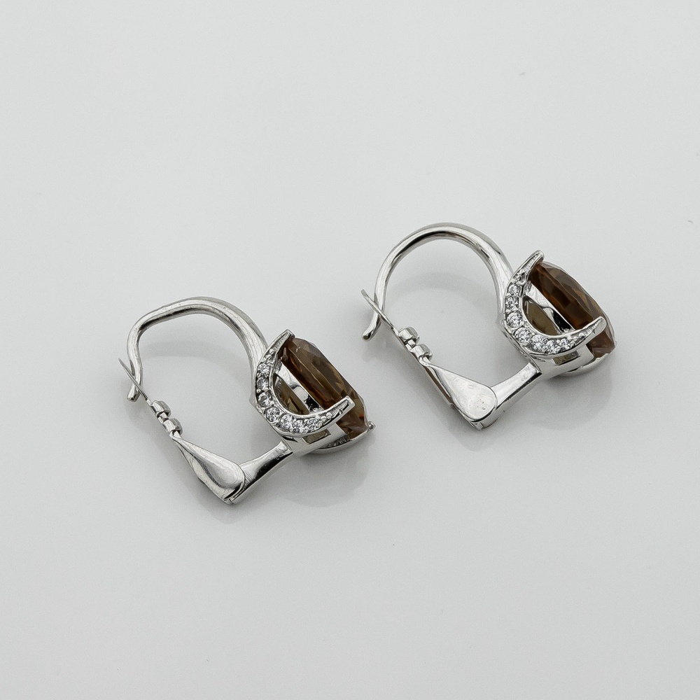 Срібні сережки Кружечок з султанітами та фіанітами 3202009