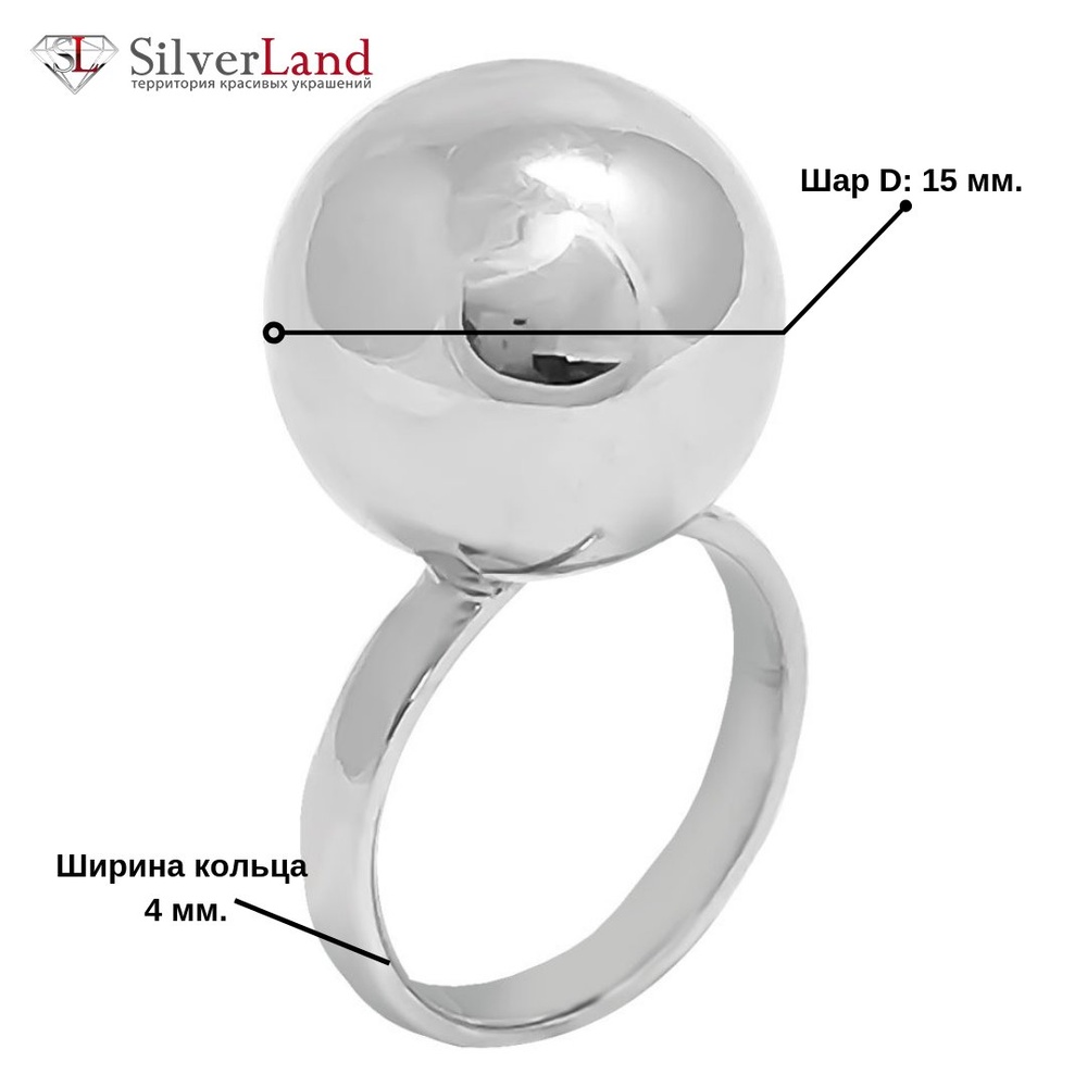 Срібний перстень геометрія "Шар" без вставок жіночий родований Арт. mk233