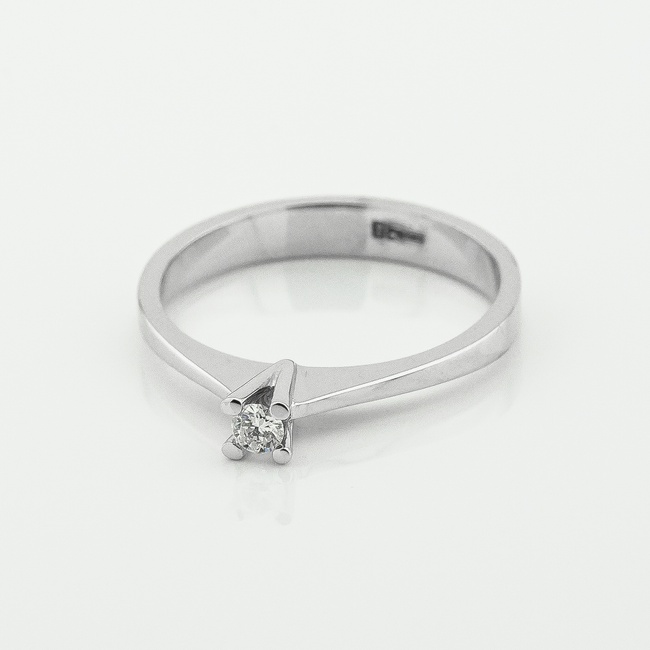 Золотое кольцо с бриллиантом 511615, 17 размер