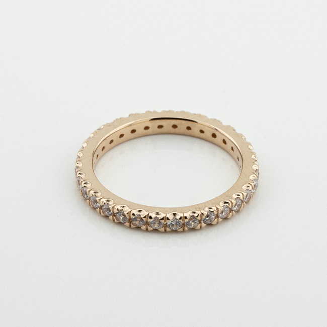 Золота каблучка-доріжка з діамантами ro11528, 15,5 розмір