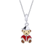 Срібний кулон Мишка в кепці Червоний з емаллю для дівчинки (10х15) Арт. 5562uuk-1