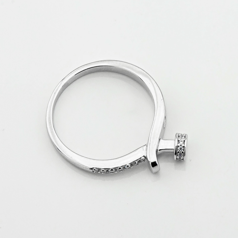 Серебряное кольцо Гвоздь с фианитами k111881, 16 размер