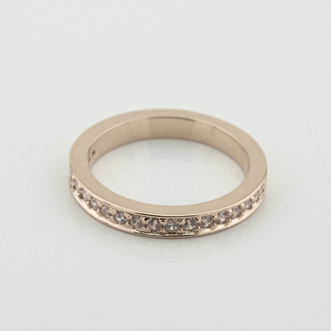 Золотое кольцо-дорожка с бриллиантами ro11524, 17 размер