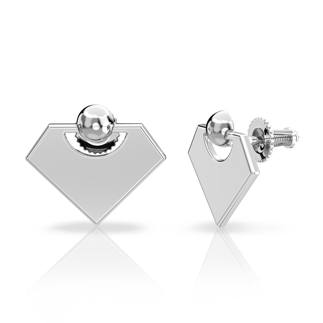 Серебряные гвоздики Бриллиант с закруткой 121091-4