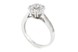 Виступає срібний перстень з фіанітамі за формою квітки класика СК11086, 16,5 розмір, 16-5, Білий
