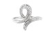 Женское кольцо Завиток из белого золота 585 с фианитами КК11385, 18,5 размер, 18-5, Белый
