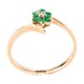 Золотое кольцо спиралью "Цветочек" с бриллиантом и изумрудами YZ25615, 17 размер