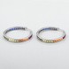Серебряные серьги-кольца тонкие Дорожки с разноцветными фианитами (D 3,5) c121668, Разноцветный