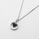Срібне кольє Серце з чорною емаллю ko14744, 45 розмір