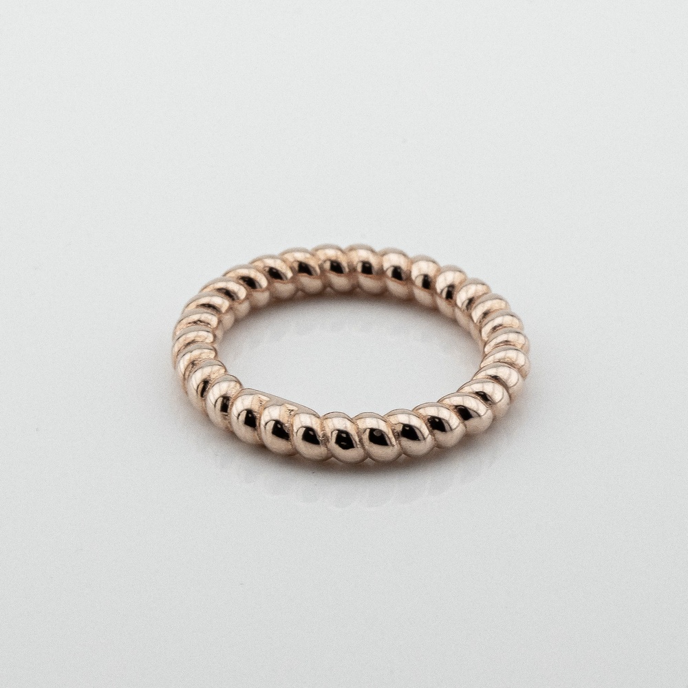 Серебряное кольцо крученое (розовая позолота) K111609, 16 размер