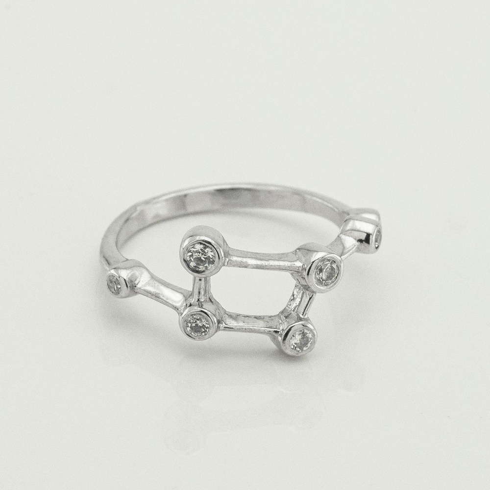Серебряное кольцо Созвездие с фианитами 1101124, 16 размер