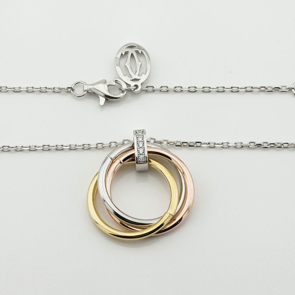 Серебряное колье Тринити ko14707, 45 размер