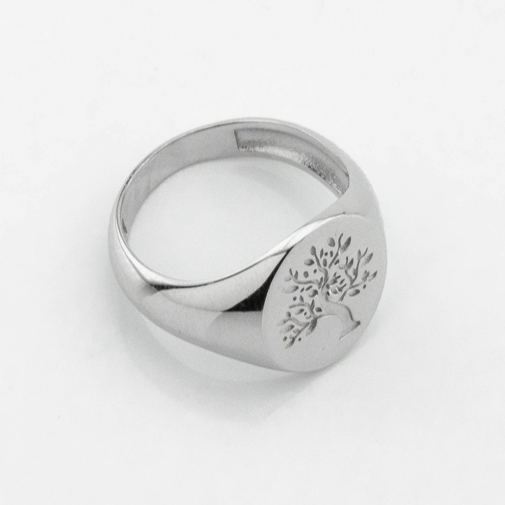 Срібний перстень-печатка Дерево життя без каменів K111712, 17,5 розмір